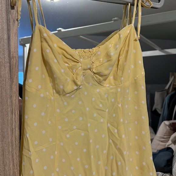 For Love & Lemons Mini Dress - Yellow Poke A Dots - Picture 4 of 5